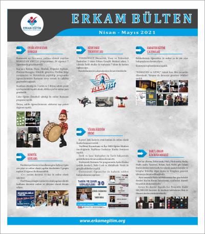 Erkam Bülten - Nisan-Mayıs 2021 Faaliyetleri